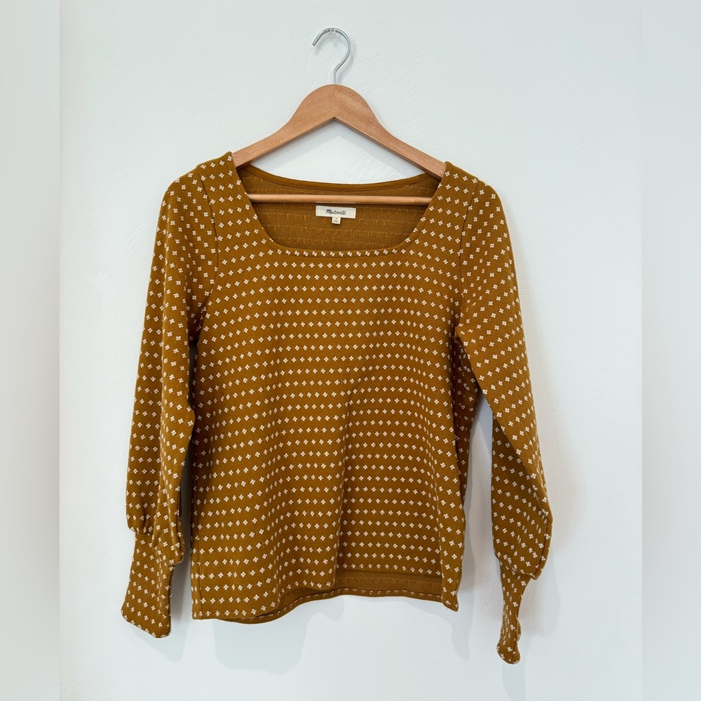 Floral Jaquard Square-neck Madewell Top, small
